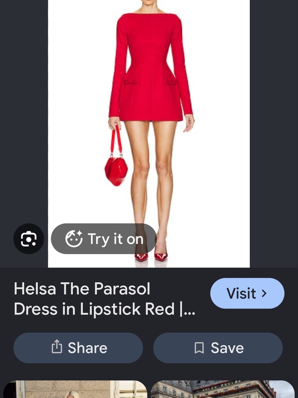 Helsa Long-Sleeve Mini Dress in Lipstick Red